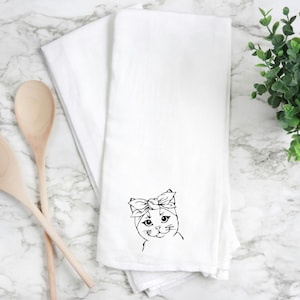 Cat kitchen towel, cat handmade towel,  Cat towel, cat home gift, Cat kitchen towel. Cat gift handmade,