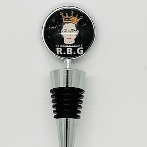 RBG wine stopper, Ruth Bader Ginsberg wine stopper, Ruth Bader Ginsberg bottle stopper, RBG bottle stopper  RBG gifts