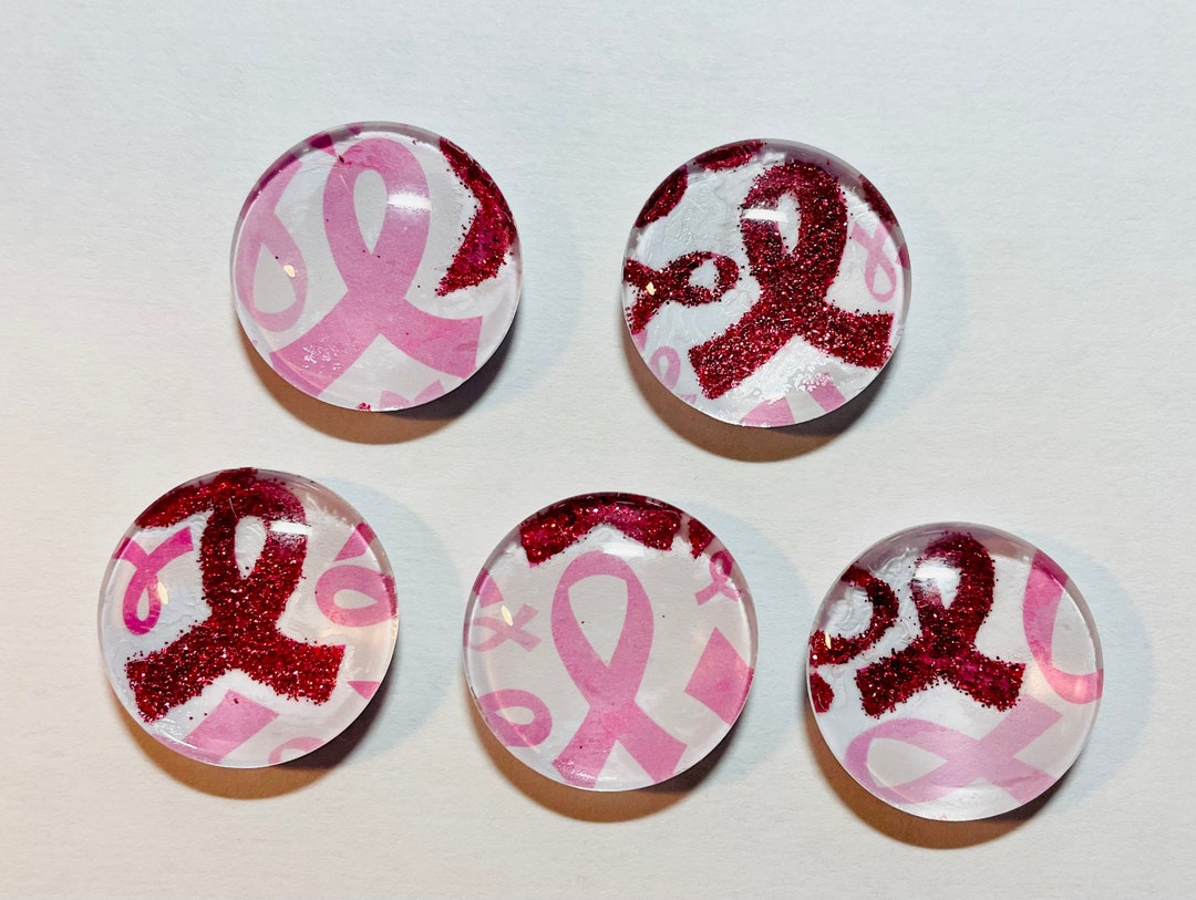 Breast Cancer Ribbon Glass Pink Ribbon Etsy