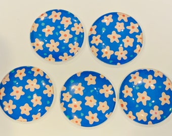 Flower magnet set, Flowers magnet set, Flower magnets, Flower gift, Handmade Flower gift