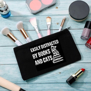 cat cosmetic case, cat makeup case, cat travel bag, cat accessories. cat gift. Zipper case, cat pencil case