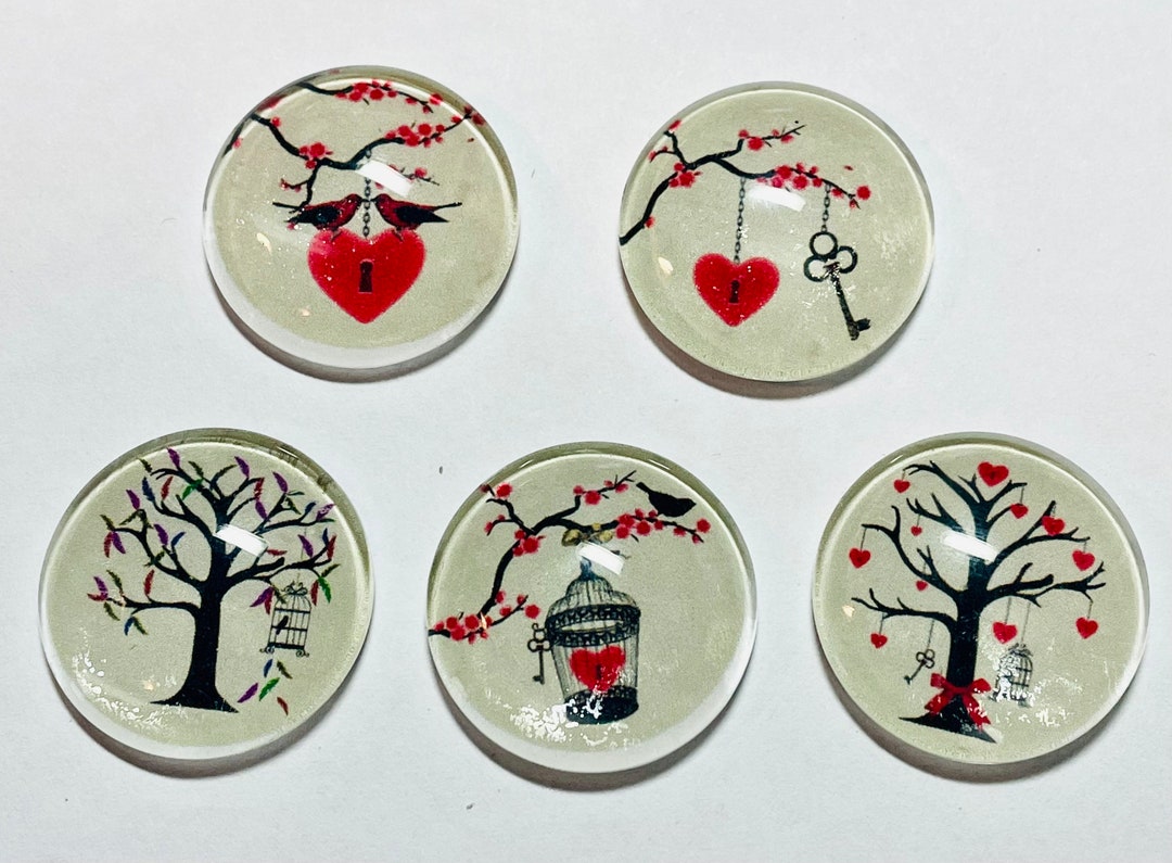 Valentine Glass Heart Set, Glass Valentines Gift, Heart Gift