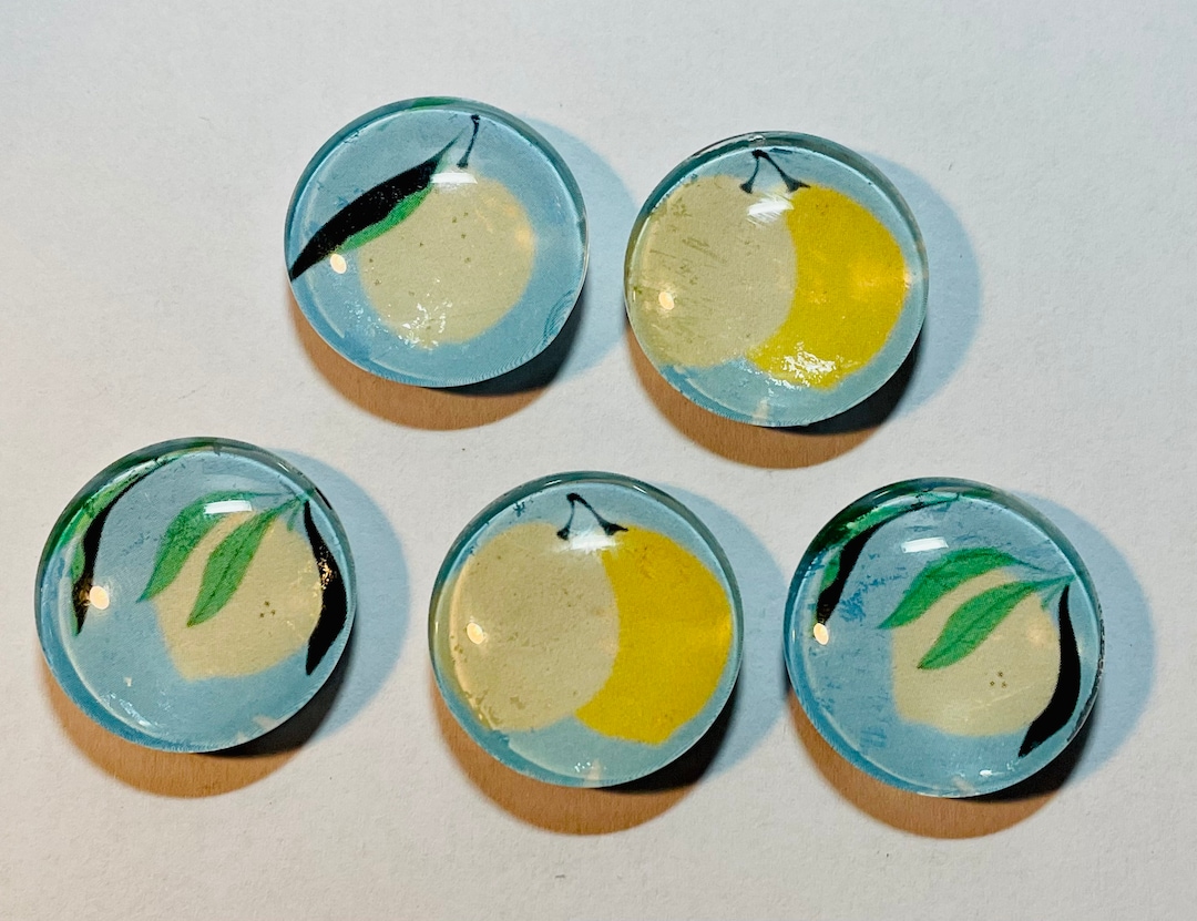 Lemon Magnets Lemon Magnets, Lemon Gift, Lemon Decor, Handmade Lemon Gift, Glass ...