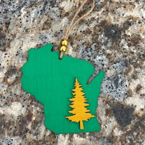 Wisconsin handmade, hand painted Christmas ornament, Wisconsin ornament, Wisconsin gift, Wisconsin theme gift, Wisconsin Christmas gift