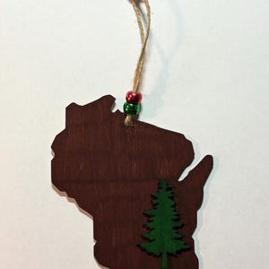 Wisconsin handmade, hand painted Christmas ornament, Wisconsin ornament, Wisconsin gift, Wisconsin theme gift, Wisconsin Christmas gift