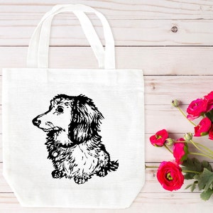Dachshund Canvas bag, Dachshund tote bag, canvas tote, tote bag, Dachshund gift,  tote bag, live love bark