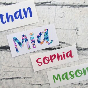 Name labels  label stickers Custom vinyl name stickers, vinyl name decal, personalized stickers (set of 5)