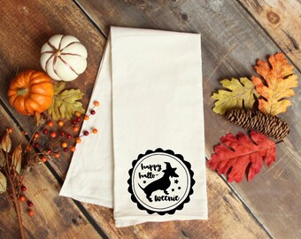 Dachshund kitchen towel, Halloween dachshund, halloween home decor, flour sack kitchen towel. Dachshund towel.