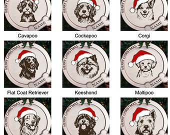 Personalized dog ornament, personalized dog name ornament, dog ornament, dog gift, dog lover gift, personalized dog ornament gift, dog gift