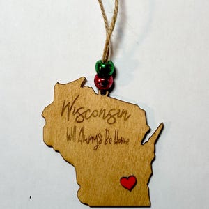 Wisconsin handmade, hand painted Christmas ornament, Wisconsin ornament, Wisconsin gift, Wisconsin theme gift, Wisconsin Christmas gift