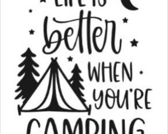 Camping decal, camping sticker, camper decal, camper sticker, camping decal, gift for camping lover, RV decal, vinyl camping decal