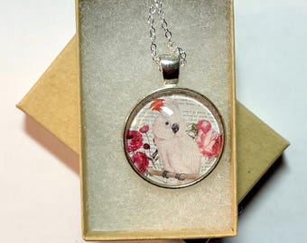 antique bird themed handmade necklace