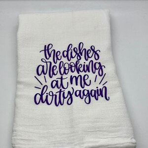 flour sack towel, kitchen towel, tea towel, hand towel, funny kitchen towel, funny tea towel.  Funny flour sack towel.
