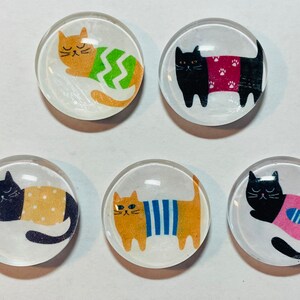 Cat magnets, glass magnets, cat gift, cat decor, Cat magnet, cat magnets, set of cat magnets, cat gift, cat decoration, handmade cat gift,