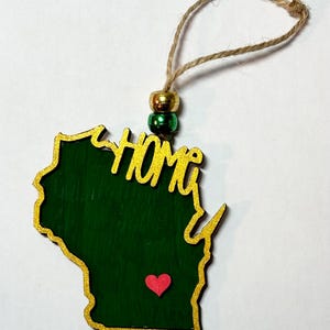 Wisconsin ornament, hand painted Christmas ornament, Wisconsin ornament, Wisconsin gift, Wisconsin theme gift, Wisconsin Christmas ornament