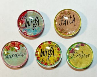 Inspirational word Magnets, positive words magnet set, Positive message magnets, glass magnets, inspirational gift, positive gift,