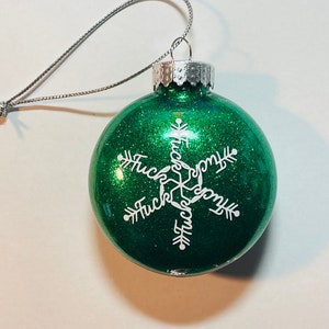 Vulgar ornament, funny Christmas ornament, adult humor ornament, Glitter ornament, handmade funny ornament.