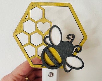 Bee nightlight, bee lover gift, bee bedroom decor, LED bee nightlight, bee night light, bee gift, bee lover gift, honeybee gift, honeybee