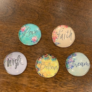 Inspirational word Magnets, positive words magnet set, Positive message magnets, glass magnets, inspirational gift, positive gift,