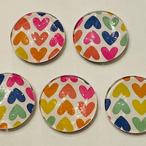 Valentine magnets, glass magnets, heart magnet set, glass magnet, valentines gift, heart gift, heart magnets, gifts for her