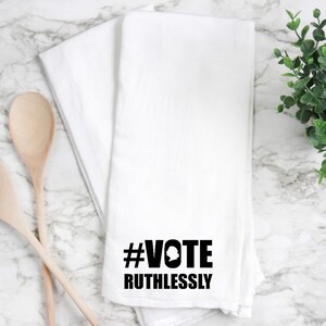 Notorious RBG kitchen towel, Ruth Bader Ginsburg flour sack towel, ruth bader ginsberg home gift.  RBG flour sack towel. RBG gift