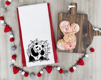 Panda kitchen towel, Home Panda gift, Panda kitchen towel, Panda home decor, valentine Panda towel,