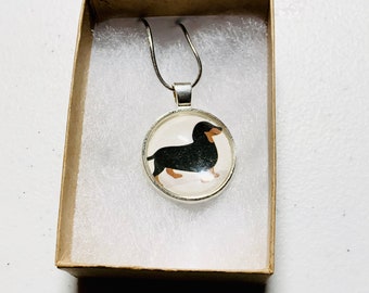 dachshund lover gift, Doxie Necklace, black and tan dachshund necklace, dachshund necklace, dachshund jewelry, dachshund gift,