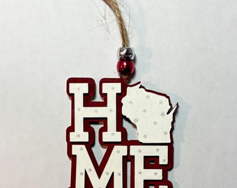 Wisconsin ornament, hand painted Christmas ornament, Wisconsin ornament, Wisconsin gift, Wisconsin theme gift, Wisconsin Christmas ornament