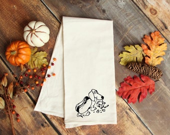 Dachshund kitchen towel, Halloween dachshund, halloween home decor, flour sack kitchen towel. Dachshund towel.