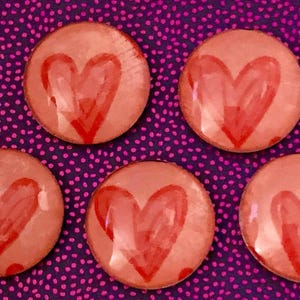 Valentine magnets, glass magnets, heart magnet set, glass magnet, valentines gift, heart gift, heart magnets, gifts for her