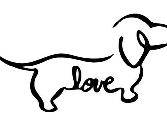 Dachshund decal, dachshund sticker, dachshund car decal, dachshund car sticker, dachshund decal