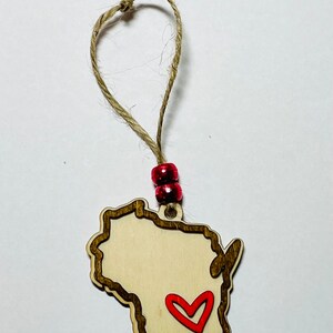 Wisconsin handmade, hand painted Christmas ornament, Wisconsin ornament, Wisconsin gift, Wisconsin theme gift, Wisconsin Christmas gift