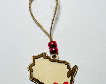 Wisconsin handmade, hand painted Christmas ornament, Wisconsin ornament, Wisconsin gift, Wisconsin theme gift, Wisconsin Christmas gift