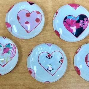 Valentine magnets, glass magnets, heart magnet set, glass magnet, valentines gift, heart gift, heart magnets, gifts for her