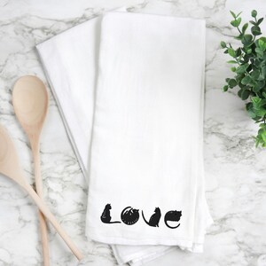 Cat kitchen towel, cat handmade towel,  Cat towel, cat home gift, Cat kitchen towel. Cat gift handmade,