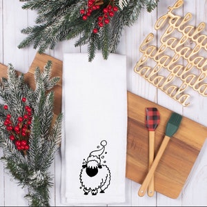 Sheep kitchen towel, Christmas Sheep gift, Sheep kitchen towel, Christmas home decor, flour sack kitchen towel. Sheep towel, feliz navi bah