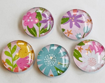 Flower magnet set, Flowers magnet set, Flower magnets, Flower gift, Handmade Flower gift