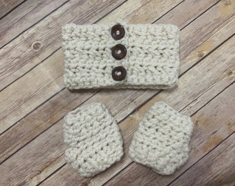 Crochet Headband and Mitts Set