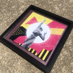WAR MEMORIAL (RED) - Digital Collage - 13" x 13" Shadow Box