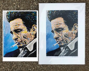 Johnny Cash 13x19 Stampa (18x24 in stuoia bianca)