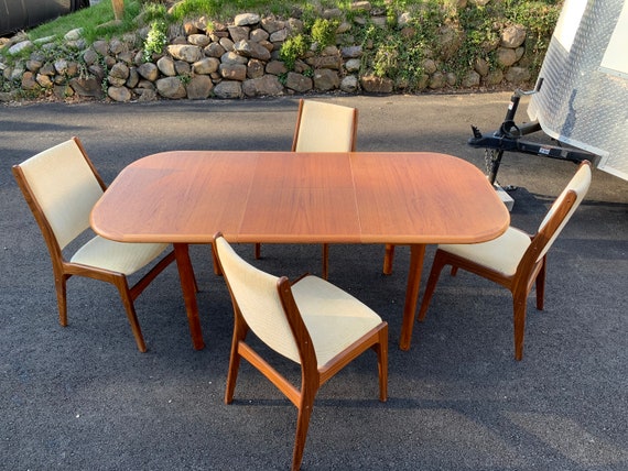 Danish Teak Table Chairs Dining Set Mid Century Modern Danish Teak Table Chairs Dining Set, Vintage Danish Modern Teak Dining Table And Chairs