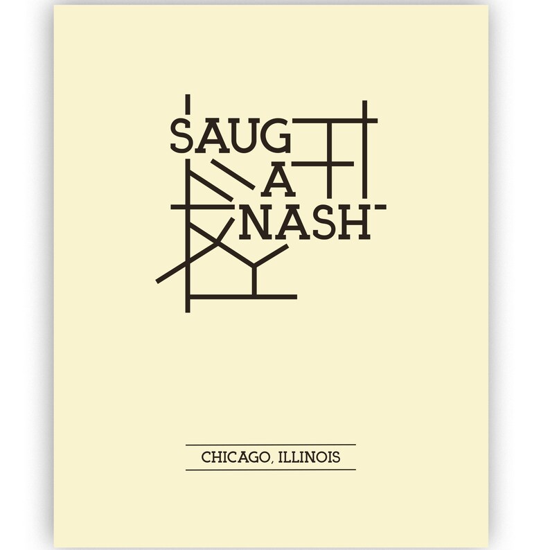 Sauganash Chicago Neighborhood Map 8x10 Wall Art Print Etsy