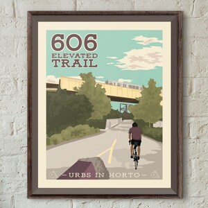 606 - Bloomingdale Trail Chicago Neighborhood Park Poster Wall Art Print