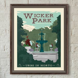 Wicker Park - Bucktown Chicago Neighborhood Park Poster Wall Art Print