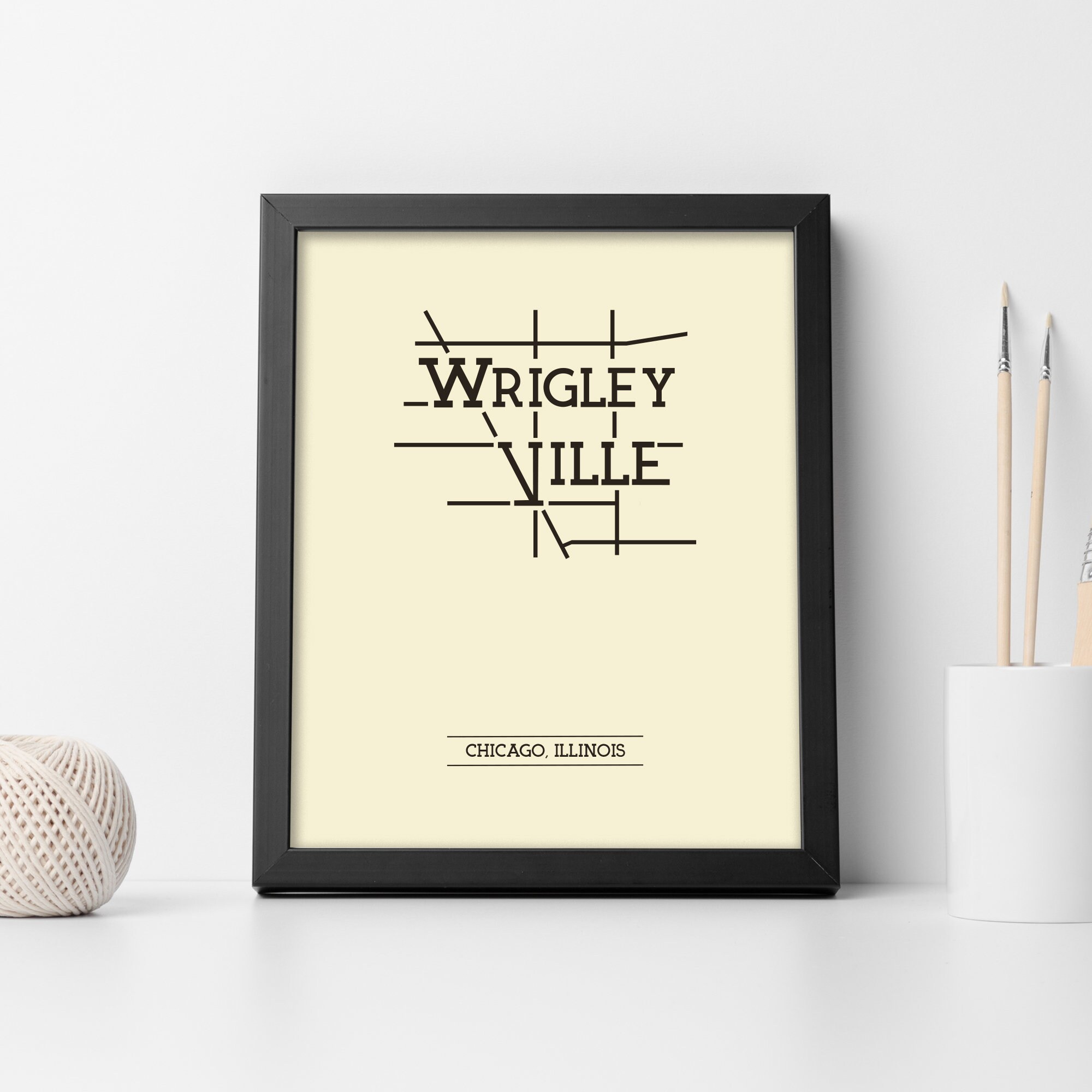 Wrigleyville Chicago Neighborhood Map 8x10 Wall Art Print | Etsy