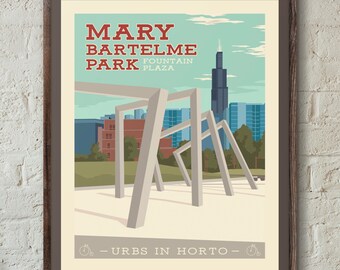 West Loop Chicago Neighborhood Park Poster Wall Art Print