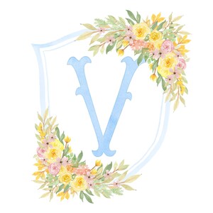 Watercolor Wedding Crest