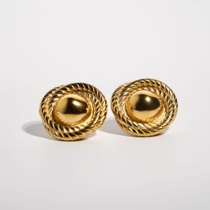 Gold Stainless Steel Stud Earrings: Modern Minimalist Sculptural Design