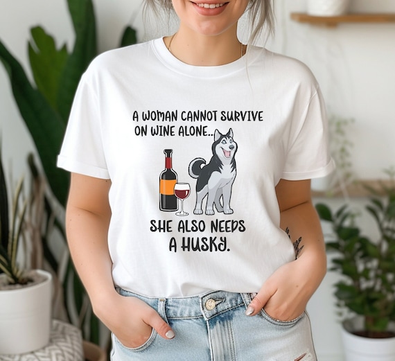 Womens Husky Mom Shirt Dog Wine Huskies Mothers Day Gift Tee Womens Husky Mom Shirt Dog Wine Huskies Mothers Day Gift Tee