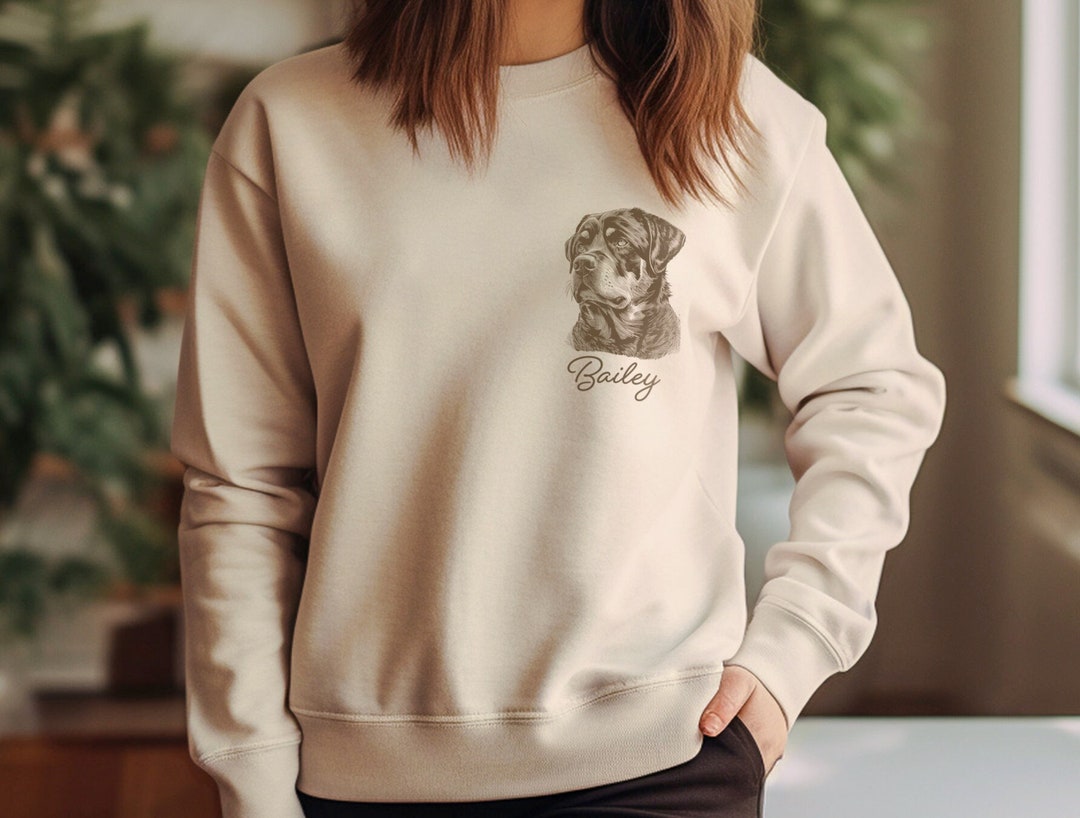 Personalized Rottweiler Sweatshirt, Custom Rottie Dog Name Shirt, Dog